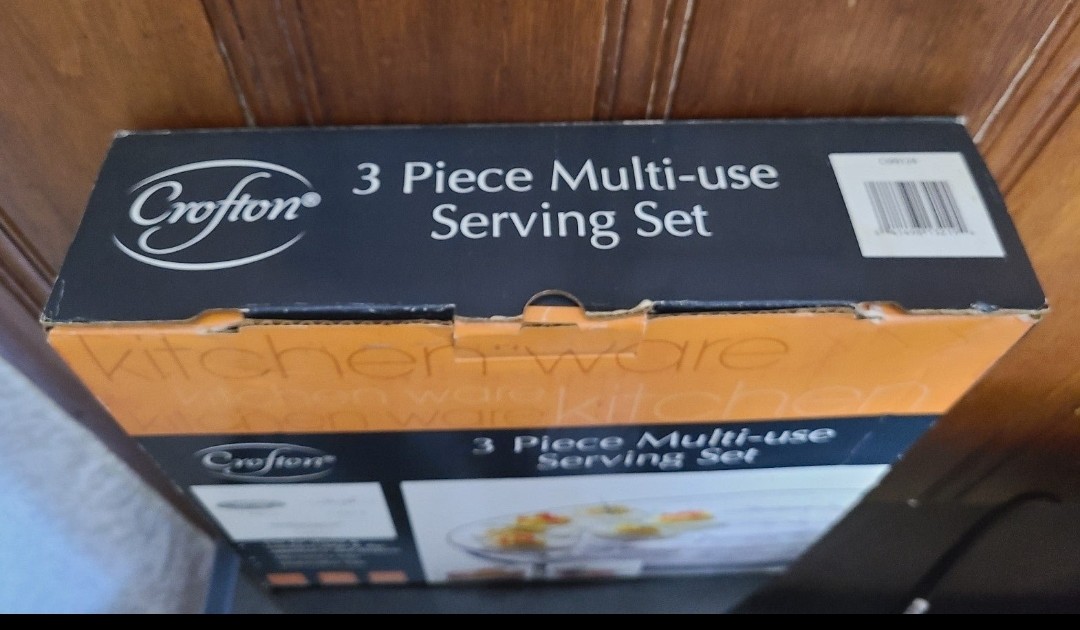 Crofton 3-Piece Clear Serving Set – Multi-Use Kitchenware (Brand New)