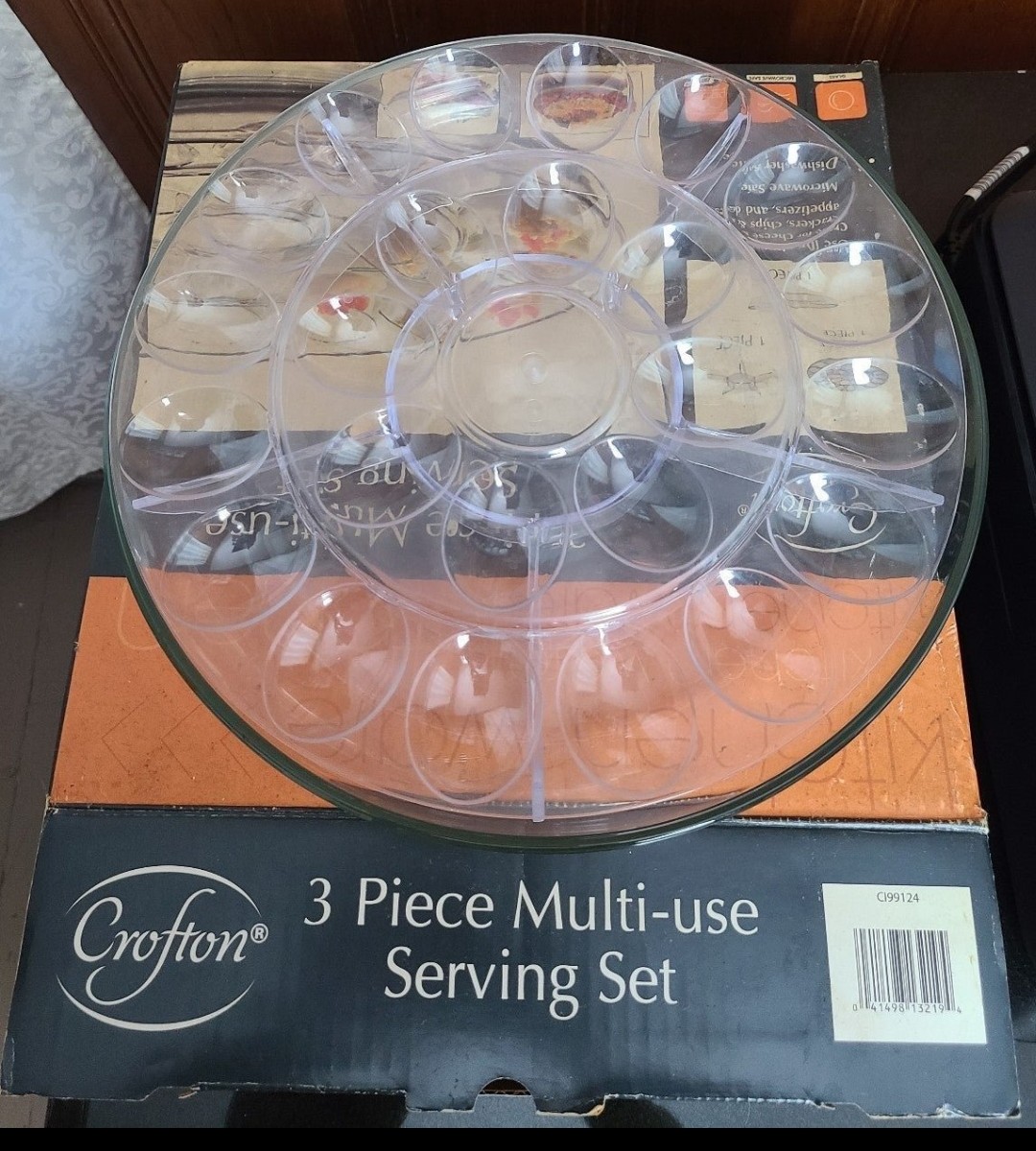 Crofton 3-Piece Clear Serving Set – Multi-Use Kitchenware (Brand New)