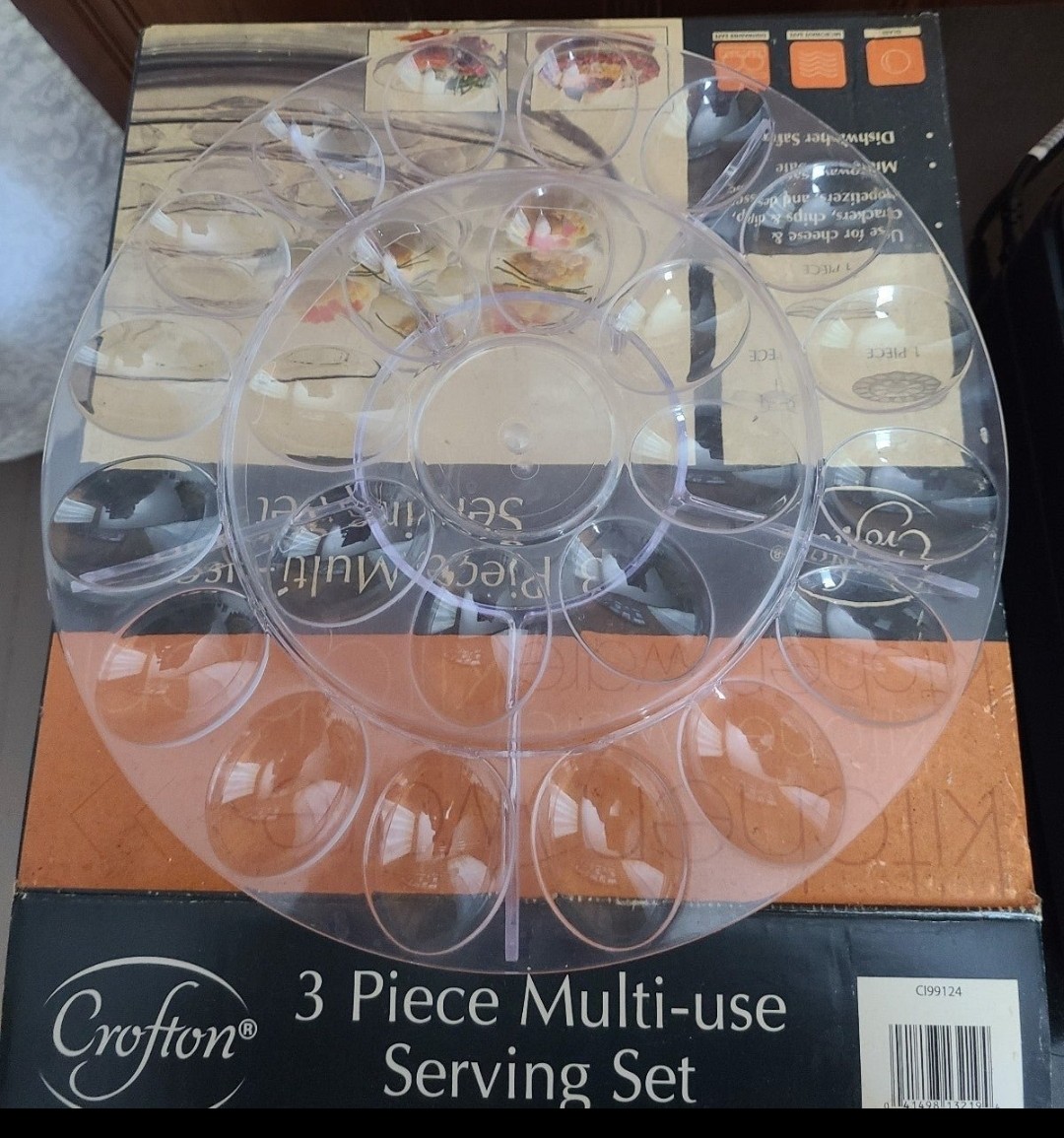 Crofton 3-Piece Clear Serving Set – Multi-Use Kitchenware (Brand New)