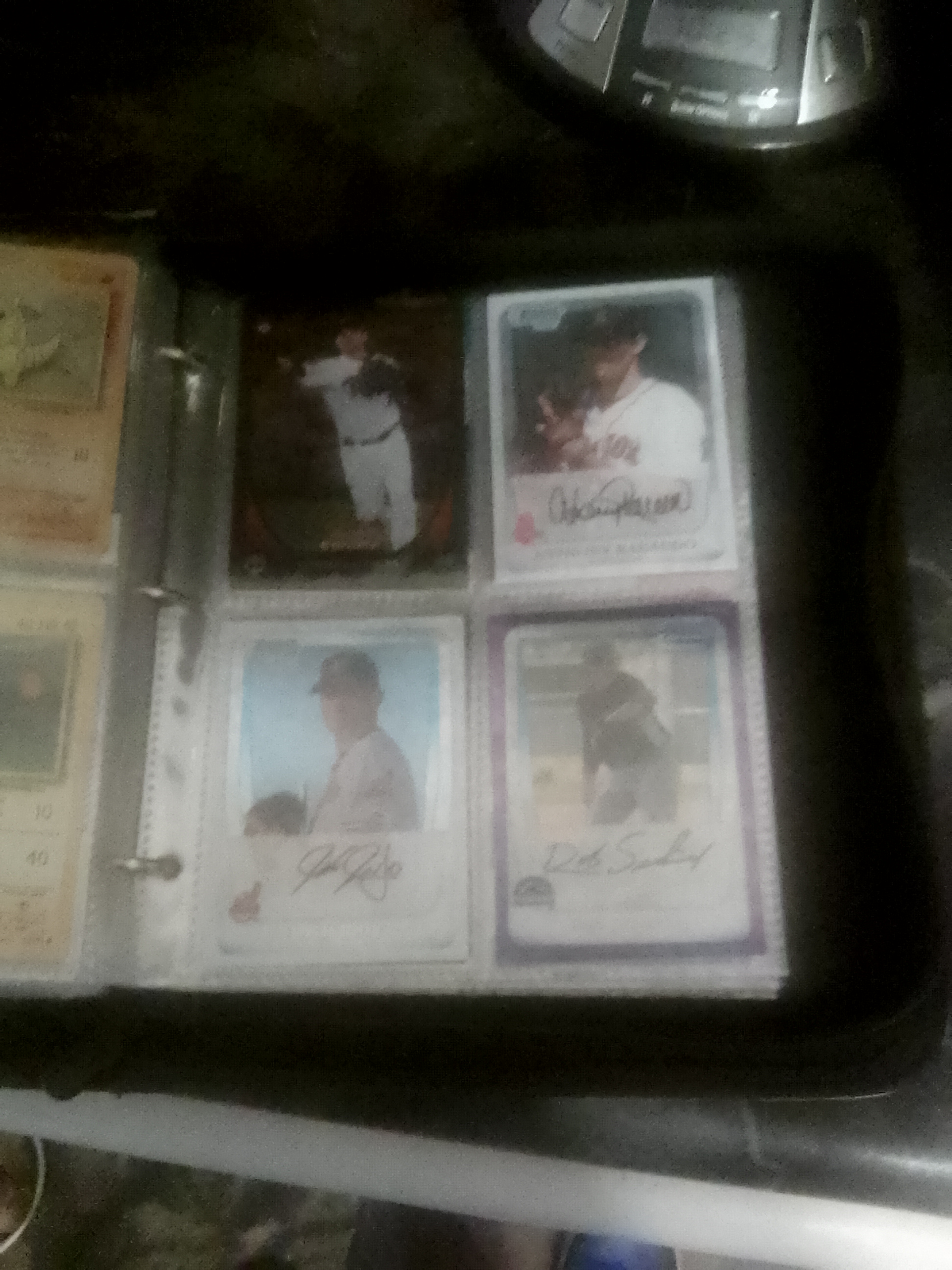 sport binder with Pokemon trading cards, baseball, football & basketball cards