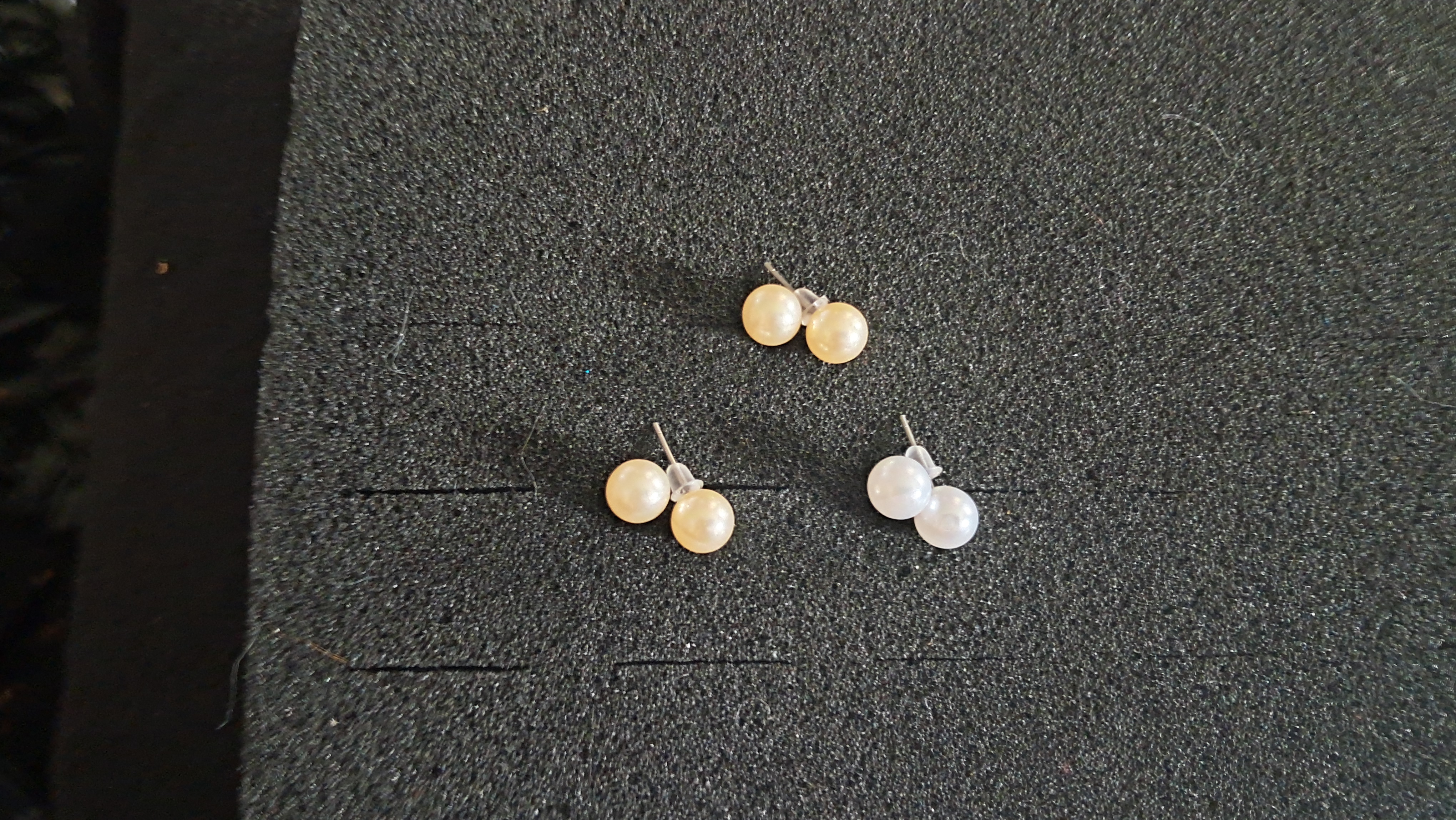 False pearl stud earrings