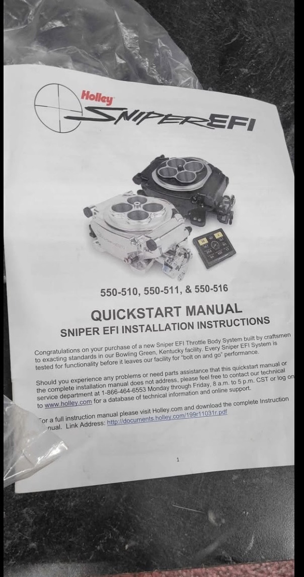 Brand new complete kit. Was going on my gbody but ended up getting the Holley sniper 2. Will include all original packing and box. 

Model number 550-511

Serious buyer, shipping